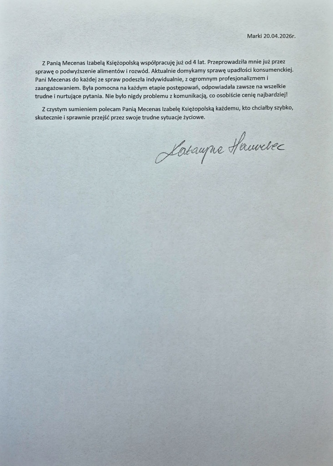 Rekomendacja pisemna